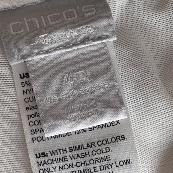 Chicos 4 Travelers White travel knit  Pants line pull on size 2x plus - Picture 5 of 12